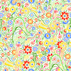 Fototapeta na wymiar pattern with garden flowers
