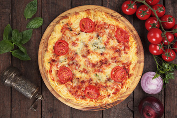 Italian spaghetti pizza