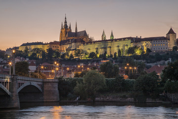 Fototapeta na wymiar Prague's Castle at sunset - Czech republic