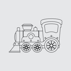 Line toy train vector illustration. Line style.