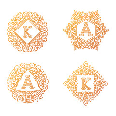 Monogram bage logo vector