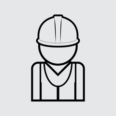 Worker Vector icon. Line style for web and mobile