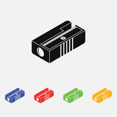 Flat isometric vector icon. Pencil sharpener. Flat style for web and mobile