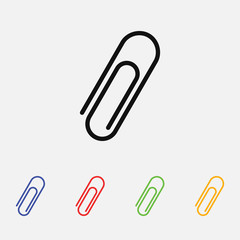 paper clip vector icon. Flat style for web and mobile