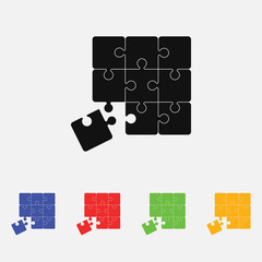 Puzzle. Flat style. Vector illustration