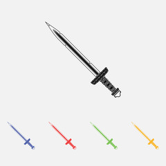 sword vector Simple icon. Flat style