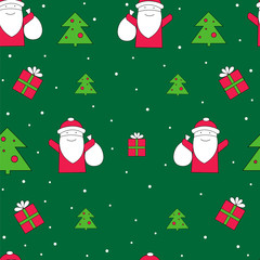 Santa Claus seamless vector pattern. Christmas holidays background.
