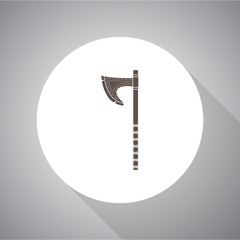 Handed Axe Viking vector Simple icon. Flat style