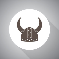 viking helmet flat icon