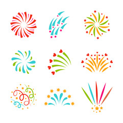 Fototapeta na wymiar Fireworks vector icon isolated