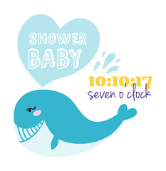 Baby shower invitation vector card