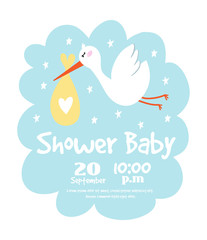 Baby shower invitation vector card