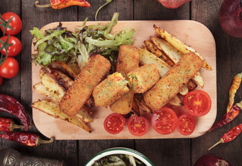 Breaded veggie sticks