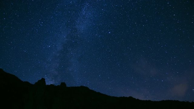 Stars Sky Turning Space Astrophotography Time Lapse, mountain forest