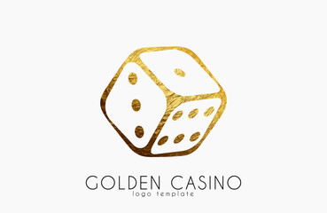 Golden Casino logo. Dice logo. Casino club poster