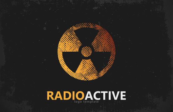 Nuclear logo. Radioactive logo design. Radiation symbol