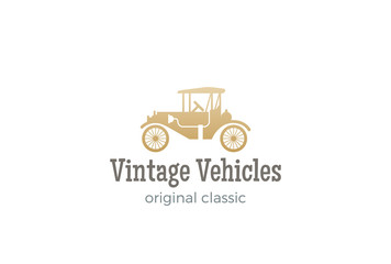 Retro Car Logo vector. Vintage Classic Vehicle Logotype icon