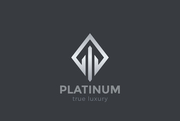Real Estate Logo design vector Rhombus. Luxury Fashion Jewelry