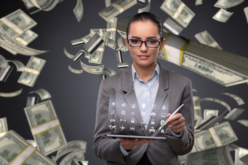 Businesswoman with dollar in business concept