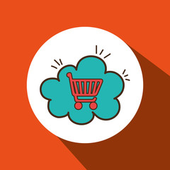 car shop buy online cloud vector illustration eps 10