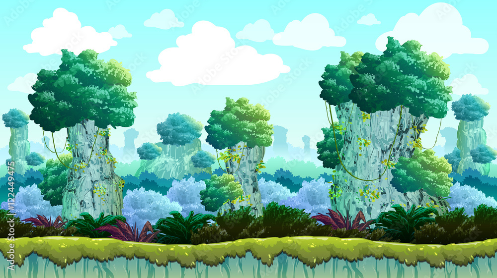 Wall mural terrain forest game background