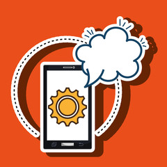 smartphone cloud gear speak vector illustration eps 10