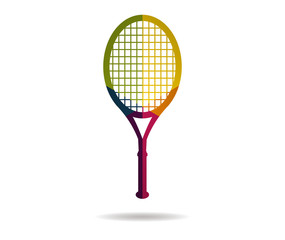 racket multicolor icon vector