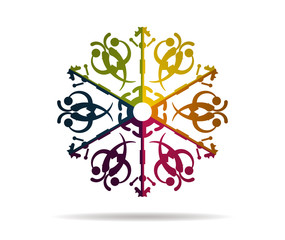 snowflake multicolor icon vector