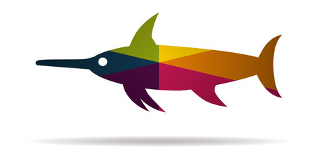 swordfish multicolor icon vector