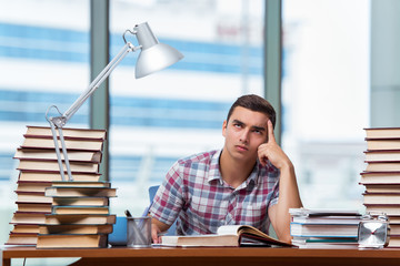 Young student preparing for college exams