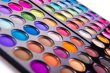 Set of colourful shadow for make-up isolated on white