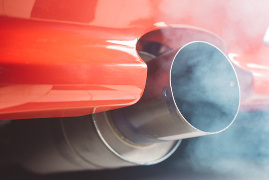 Car series: Emission fume from exhaust pipe