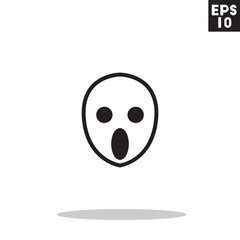 Ghost monster face for halloween icon in trendy flat style isolated on grey background. Id card symbol for your design, logo, UI. Vector illustration, EPS10. Colored.