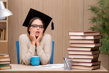 Young student preparing for university exams