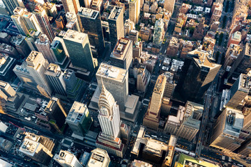 Aerial view of the Midtown Manhattan NY