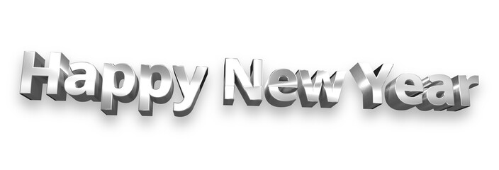 happy new year bold 3d render letters