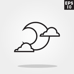 Moon halloween icon in trendy flat style isolated on grey background. Id card symbol for your design, logo, UI. Vector illustration, EPS10.