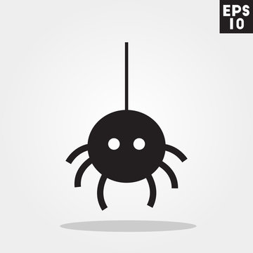 Spider halloween icon in trendy flat style isolated on grey background. Id card symbol for your design, logo, UI. Vector illustration, EPS10.