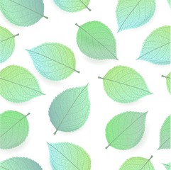 Background seamless pattern of green leaves
