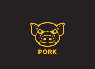pig logo template vector design