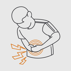 stomachache pain logo vector icon