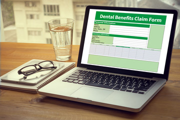 Fototapeta premium Dental Benefits Claim Form Document Dental