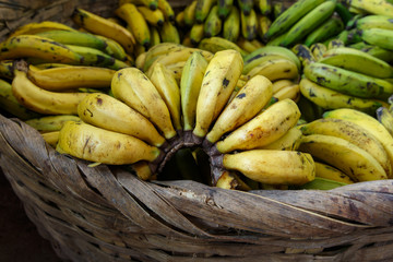 bananas in basket from nicaraguan marketplace