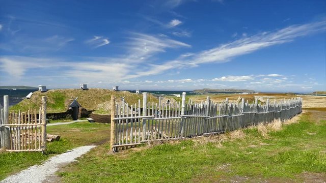 L'Anse aux meadows Newfoundland reconstructed village