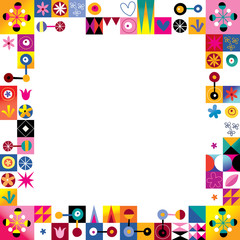 abstract art retro border frame design elements