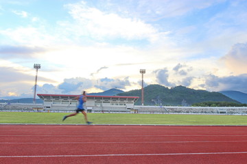 Obraz premium running in the stadium