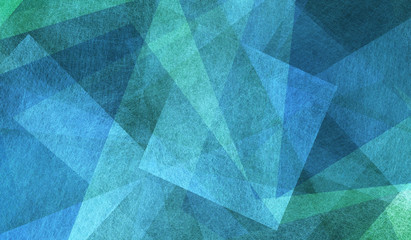 Fototapeta blue and green background with triangle layers in abstract geometric pattern obraz