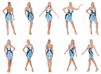 Composite photo of woman in various poses