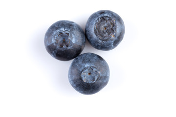 Blueberries on white background
