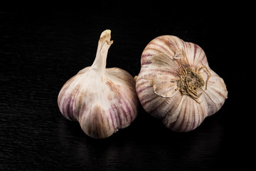 Garlic bulb on dark background